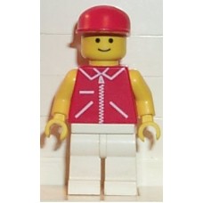 jred006 Jacket Red with Zipper - Yellow Arms - White Legs, Red Cap 